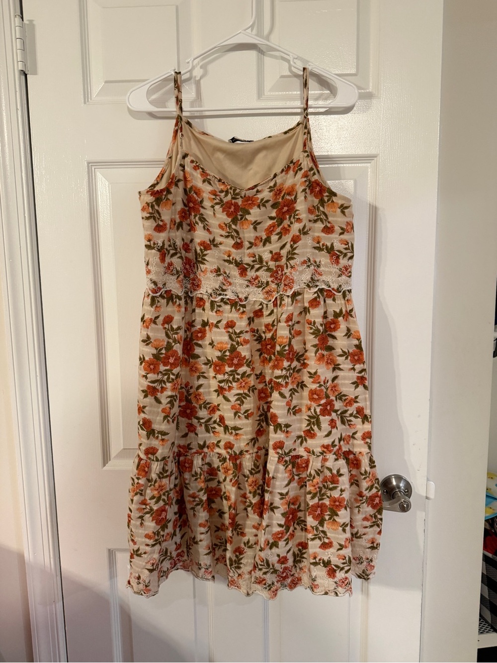 American Eagle Outfitters Cream Floral Mini Dress